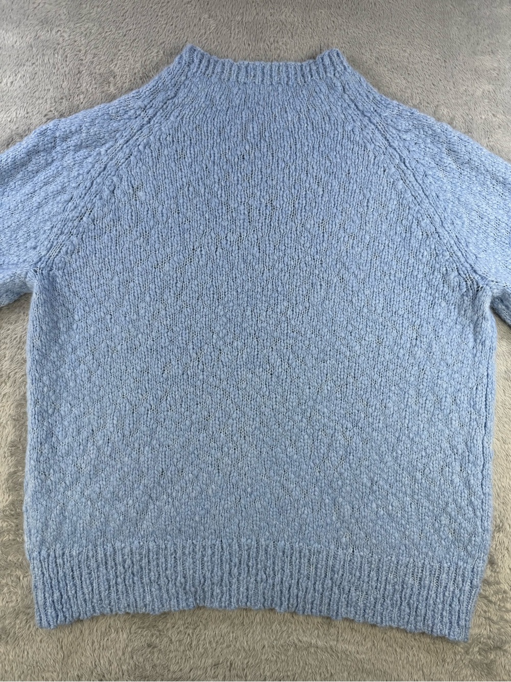J.Crew Blue Alpaca Blend Textured Mock Neck Sweater Medium - Picture 3 of 11